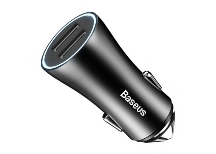 Автомобильное ЗУ адаптер Baseus Golden 2.4A 2USB черный