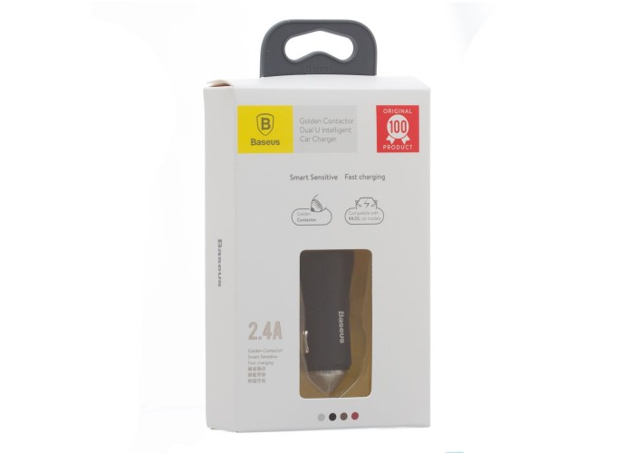 Автомобильное ЗУ адаптер Baseus Golden 2.4A 2USB черный