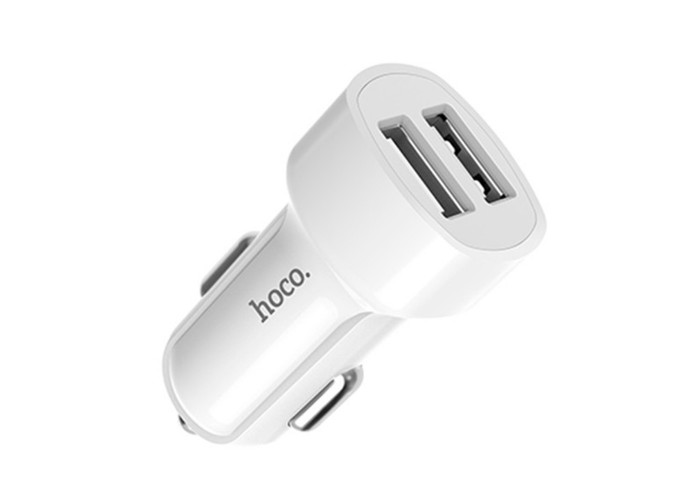 Автомобильное зарядное устройство Hoco Z2A microUSB 2.4A 2USB белый