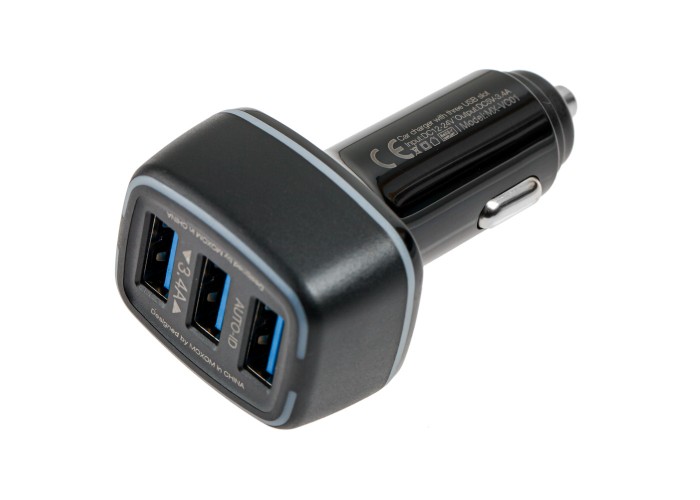 Автомобильное зарядное устройство Moxom MX-VC01 lightning 3USB/3,4A черный