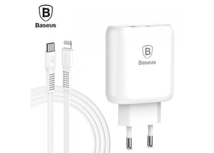 Сетевое зарядное устройство Baseus Bojure MacBook QC3.0 3A 32W Type-C to lightn белый