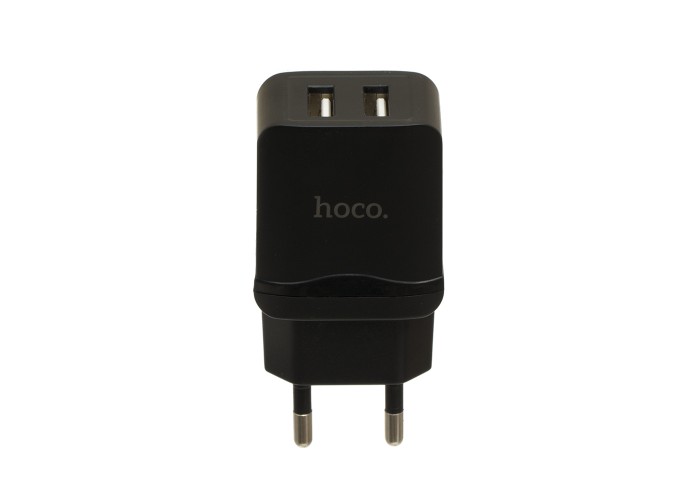 Сетевое зарядное устройство Hoco C33A 2.4A lightning 2USB 2in1 черный