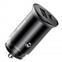 Автомобильное ЗУ адаптер Baseus Circular Metal PPS 30W (Support VOOC) черный