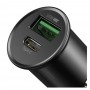 Автомобильное ЗУ адаптер Baseus Circular Metal PPS 30W (Support VOOC) черный