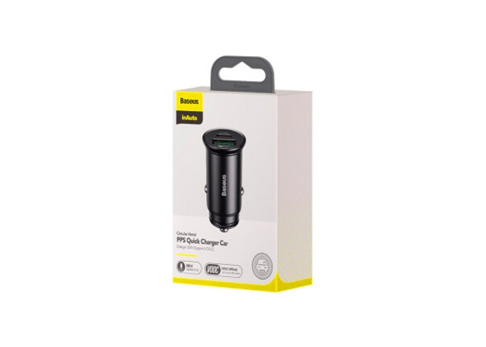 Автомобильное ЗУ адаптер Baseus Circular Metal PPS 30W (Support VOOC) черный