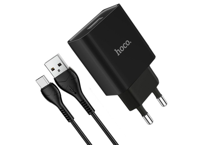 Сетевое зарядное устройство Hoco DC20A Type-С 2.1A черный