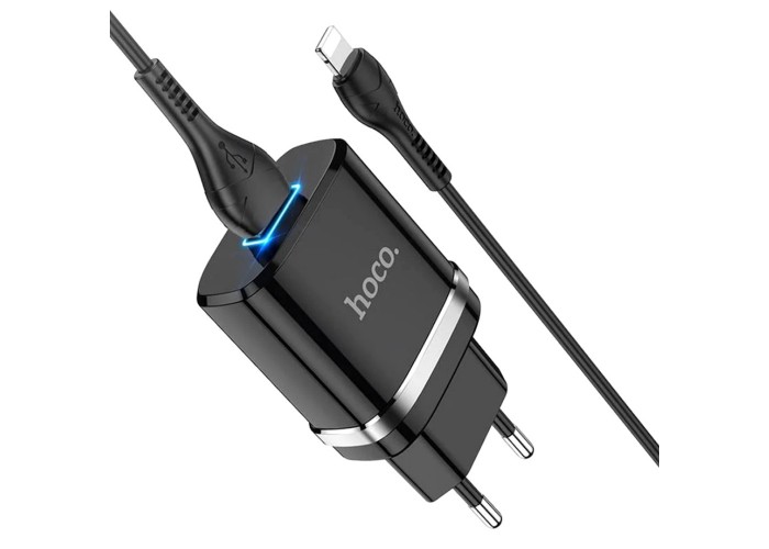 Сетевое зарядное устройство Hoco N1 Lightning 2.4A черный