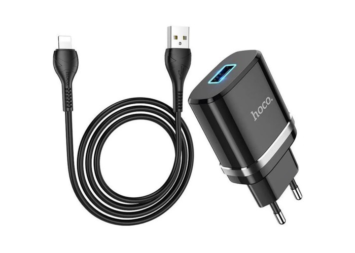 Сетевое зарядное устройство Hoco N1 Lightning 2.4A черный