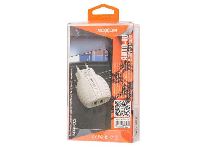 Сетевое зарядное устройство Moxom MX-HC02 lightning 2USB/2.4A белый