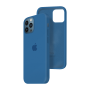 Силиконовый чехол c закрытым низом Apple Silicone Case для iPhone 12 Pro Max Navy Blue