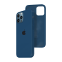 Силиконовый чехол c закрытым низом Apple Silicone Case для iPhone 12 Pro Max Cobalt Blue