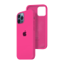 Силиконовый чехол c закрытым низом Apple Silicone Case для iPhone 12 Pro Max Barbie Pink