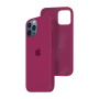 Силиконовый чехол c закрытым низом Apple Silicone Case для iPhone 12 Pro Max Rose Red