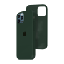 Силиконовый чехол c закрытым низом Apple Silicone Case для iPhone 12 Pro Max Forest Green