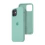 Силиконовый чехол c закрытым низом Apple Silicone Case для iPhone 12 Marine Green