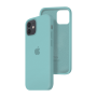 Силиконовый чехол c закрытым низом Apple Silicone Case для iPhone 12 Sea Blue