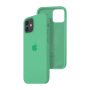 Силиконовый чехол c закрытым низом Apple Silicone Case для iPhone 12 Spear Mint