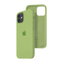 Силиконовый чехол c закрытым низом Apple Silicone Case для iPhone 12 Green