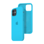 Силиконовый чехол c закрытым низом Apple Silicone Case для iPhone 12 Blue