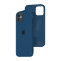 Силиконовый чехол c закрытым низом Apple Silicone Case для iPhone 12 Cobalt Blue