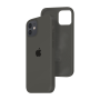 Силиконовый чехол c закрытым низом Apple Silicone Case для iPhone 12 Dark Olive