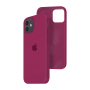 Силиконовый чехол c закрытым низом Apple Silicone Case для iPhone 12 Rose Red