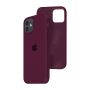 Силиконовый чехол c закрытым низом Apple Silicone Case для iPhone 12 Marsala