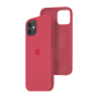 Силиконовый чехол c закрытым низом Apple Silicone Case для iPhone 12 Red Raspberry