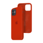 Силиконовый чехол c закрытым низом Apple Silicone Case для iPhone 12 Red