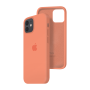 Силиконовый чехол c закрытым низом Apple Silicone Case для iPhone 12 Peach
