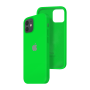 Силиконовый чехол c закрытым низом Apple Silicone Case для iPhone 12 Uran Green