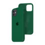 Силиконовый чехол c закрытым низом Apple Silicone Case для iPhone 12 Dark Virid