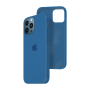 Силиконовый чехол c закрытым низом Apple Silicone Case для iPhone 12 Pro Navy Blue