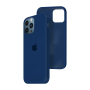 Силиконовый чехол c закрытым низом Apple Silicone Case для iPhone 12 Pro Deep Navy