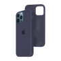 Силиконовый чехол c закрытым низом Apple Silicone Case для iPhone 12 Pro Midnight Blue