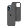 Силиконовый чехол c закрытым низом Apple Silicone Case для iPhone 12 Pro Charcoal Gray