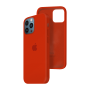 Силиконовый чехол c закрытым низом Apple Silicone Case для iPhone 12 Pro Red