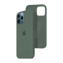 Силиконовый чехол c закрытым низом Apple Silicone Case для iPhone 12 Pro Pine Green