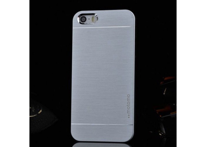 Ультратонкий алюминиевый бампер для iPhone 5/5S с панелью "Под серебро"