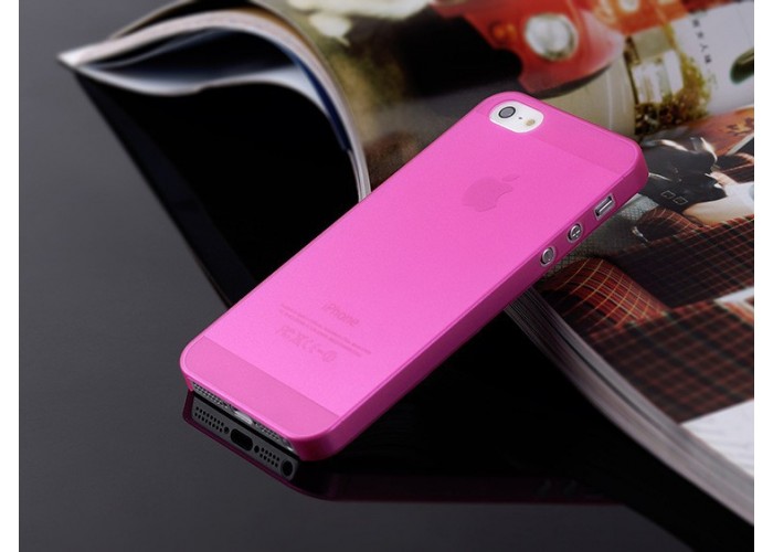 Ультратонкий чехол для iРhone 5/5S  (розовый)