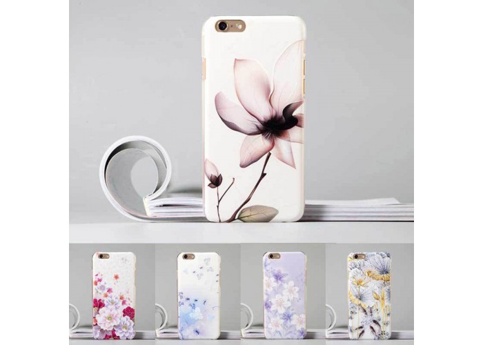 Пластиковый чехол для iPhone 6/6S с рельефной цветочной композицией