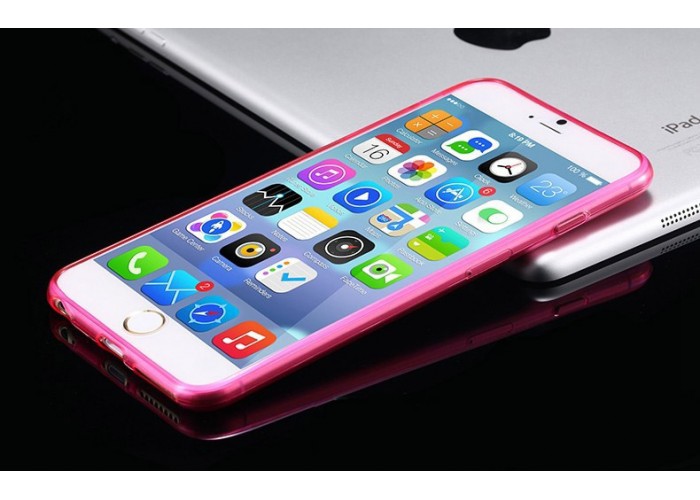 Полупрозрачный чехол для iРhone 6/6S (насыщенный розовый)