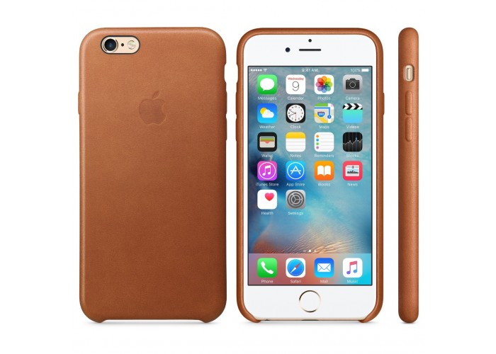 Кожаный чехол Apple Leather Case Saddle Brown для iPhone 6 6s (копия)