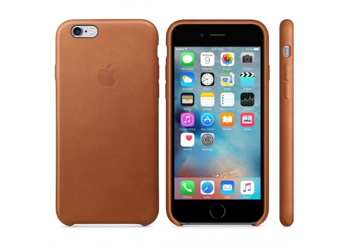 Кожаный чехол Apple Leather Case Saddle Brown для iPhone 6 6s (копия)