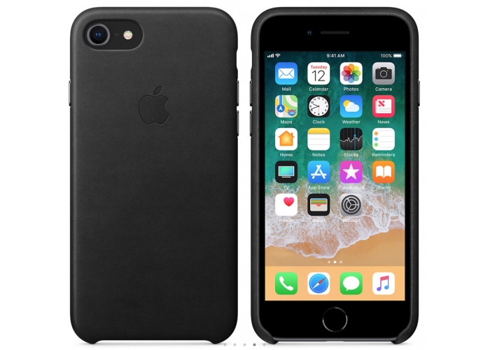 Кожаный чехол Apple Leather Case Black для iPhone 7/iPhone 8 (копия)