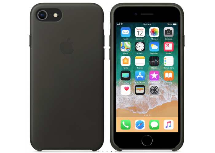 Кожаный чехол Apple Leather Case Charcoal Gray для iPhone 7/iPhone 8 (копия)