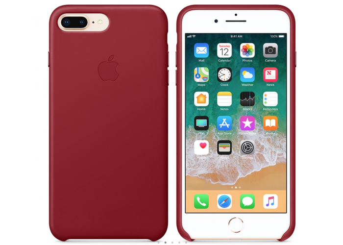 Кожаный чехол Apple Leather Case Red для iPhone 7 plus/iPhone 8 plus (копия)