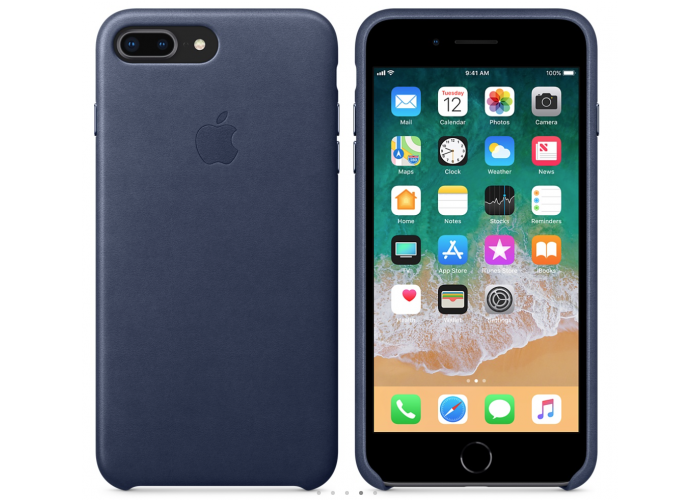 Кожаный чехол Apple Leather Case Midnight Blue для iPhone 7 Plus/iPhone 8 Plus (копия)