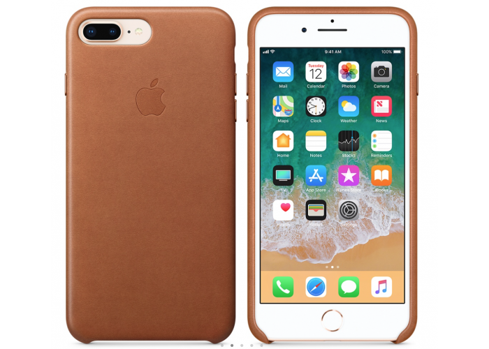 Кожаный чехол Apple Leather Case Saddle Brown для iPhone 7 plus/iPhone 8 plus (копия)