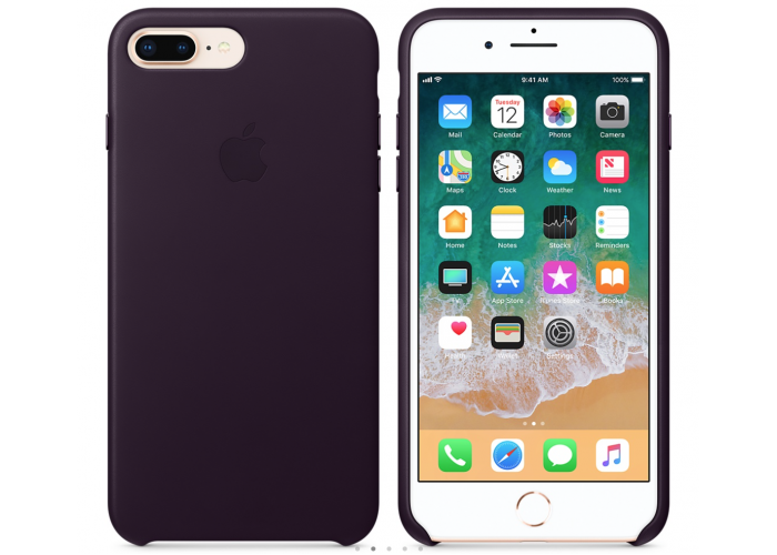 Кожаный чехол Apple Leather Case Dark Aubergine для iPhone 7 Plus/iPhone 8 Plus (копия)
